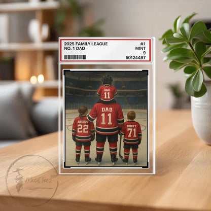 Hockey No. 1 Dad Personalized Trading Card Acrylic Block Plaque,, Hockey Player, Gift For Hockey Husband, Father's Day Gift For Hockey Lover 10