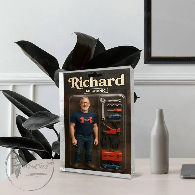 Personalized Photo Dad Action Figure Acrylic Block, Best Dad Ever Block Plaque, Custom Father's Day Gift For Dad, Gift For Husband