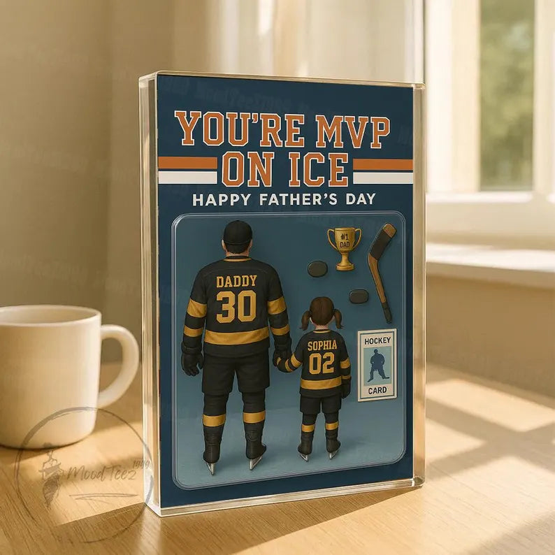 Dad Bod Father's Day Gift – Funny Personalized Acrylic Block for Dad with BBQ, Beer & Custom Name, Unique Gift for Father Figure