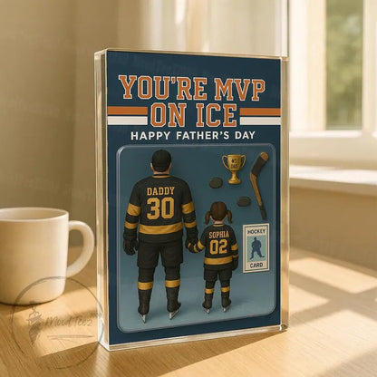 Dad Bod Father's Day Gift – Funny Personalized Acrylic Block for Dad with BBQ, Beer & Custom Name, Unique Gift for Father Figure