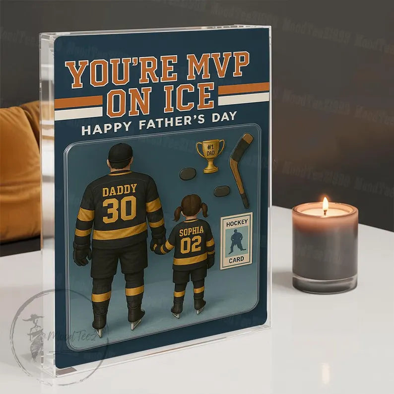Dad Bod Father's Day Gift – Funny Personalized Acrylic Block for Dad with BBQ, Beer & Custom Name, Unique Gift for Father Figure