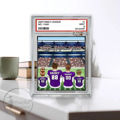 Daddy's Dream Team No. 1 American Football Acrylic 2D Block, Sport Dad Decor, Dad & Kids Plaque, Custom Father's Day Gift from Son Daughter