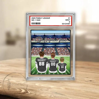 Daddy's Dream Team No. 1 American Football Acrylic 2D Block, Sport Dad Decor, Dad & Kids Plaque, Custom Father's Day Gift from Son Daughter