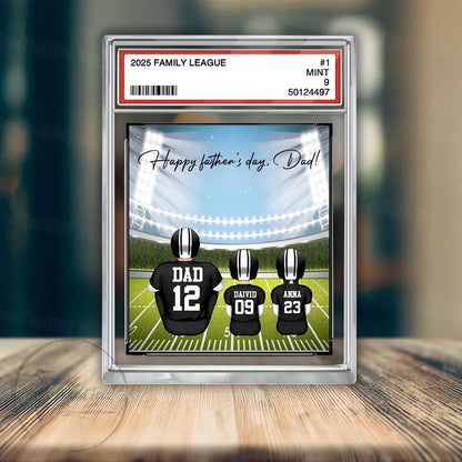 Daddy's Dream Team No. 1 American Football Acrylic 2D Block, Sport Dad Decor, Dad & Kids Plaque, Custom Father's Day Gift from Son Daughter