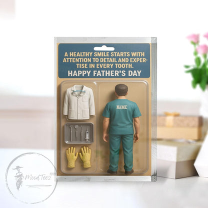 Custom Dentist Action Figure Acrylic Block For Dad, A Personalized Father’s Day Gift That Honors His Dedication To Every Smile He Creates