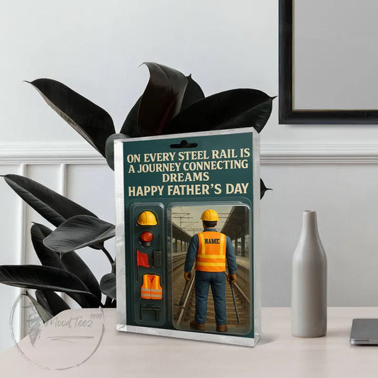 Custom Railway Worker Action Figure Acrylic Block For Dad,A Thoughtful Father’s Day Honoring His Hard Work And Tracks That Connect Dreams 01