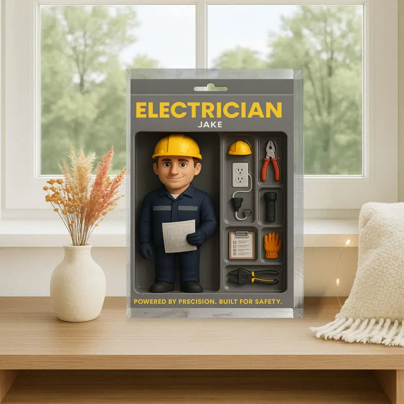 Personalized Electrician Gift for Him - Custom Acrylic Block for Electrician Dad or Coworker, Unique Father’s Day or Work Anniversary Gift