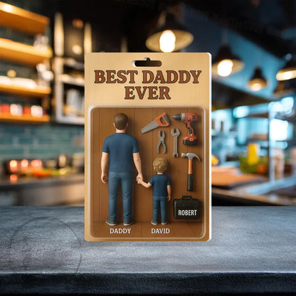 Personalized Best Daddy Ever Acrylic Block Plaque, Father's Day Gift for Daddy, Gift for Husband, Dad Loves Tools, Daddy with Kids &Tools