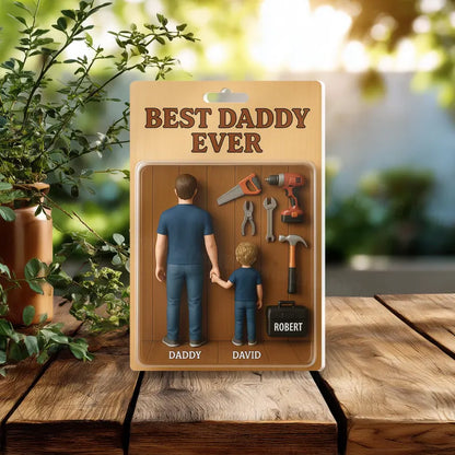 Personalized Best Daddy Ever Acrylic Block Plaque, Father's Day Gift for Daddy, Gift for Husband, Dad Loves Tools, Daddy with Kids &Tools