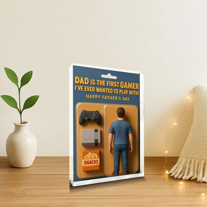 Personalized Father’s Day Gift – Gamer Dad Acrylic Block – Funny Custom Gift for Husband or Dad Who Loves Games – Gift from Kids