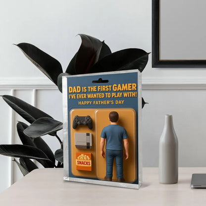 Personalized Father’s Day Gift – Gamer Dad Acrylic Block – Funny Custom Gift for Husband or Dad Who Loves Games – Gift from Kids