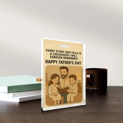 Personalized Father’s Day Gift – Dad Storytime Acrylic Block – Heartwarming Custom Keepsake from Kids – Unique Gift for Dad or Husband