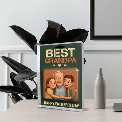 Personalized Father’s Day Gift for Grandpa – Best Grandpa Acrylic Block – Custom Keepsake from Grandkids – Unique Gift for Grandfather