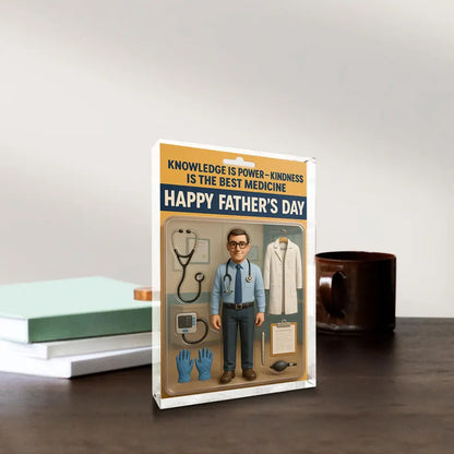Personalized Father’s Day Gift – Doctor Dad Acrylic Block – Custom Medical Keepsake for Physician Father – Unique Gift from Kids or Wife