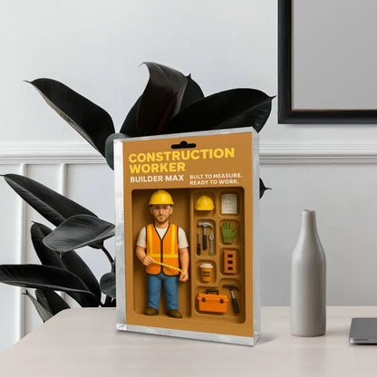 Personalized Construction Worker Action Figure with Realistic Tools and Accessories, Built to Measure, Ready to Work,Perfect Gift for Father