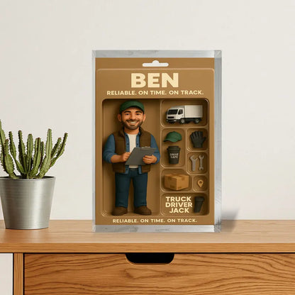 Personalized Truck Driver Gift – Custom Acrylic Block Featuring Driver & Gear – Appreciation Gift for Reliable Delivery, Logistics Workers