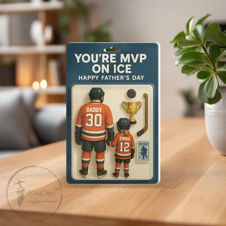 You Are MVP On Ice, Ice Hockey Dad Gift, Custom Action Figure Plaque, Personalized Acrylic Block, Father's Day Gift for Dad,Gift for Husband