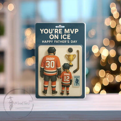 You Are MVP On Ice, Ice Hockey Dad Gift, Custom Action Figure Plaque, Personalized Acrylic Block, Father's Day Gift for Dad,Gift for Husband