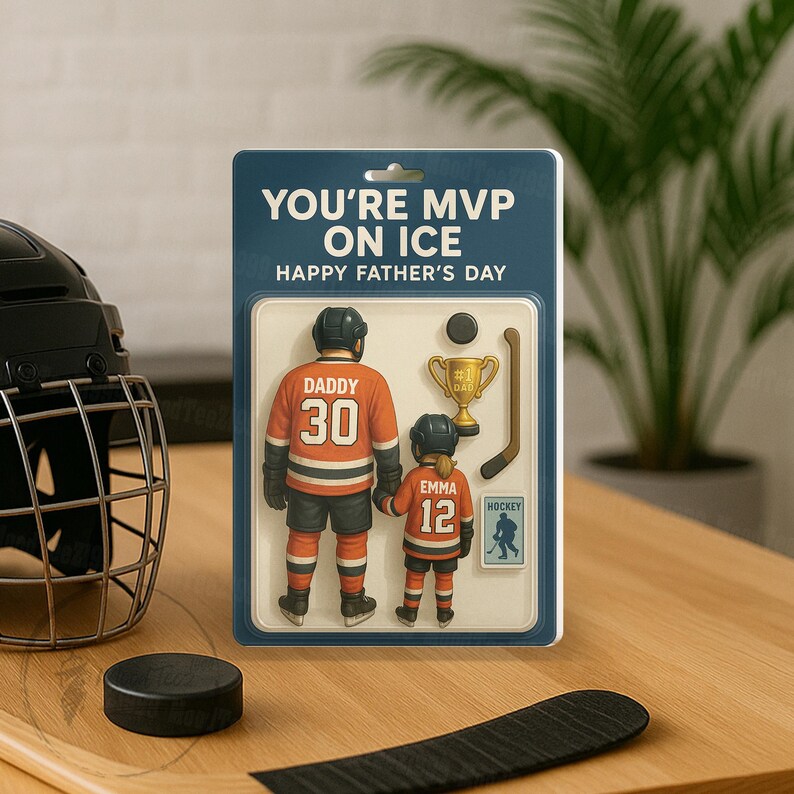 You Are MVP On Ice, Ice Hockey Dad Gift, Custom Action Figure Plaque, Personalized Acrylic Block, Father's Day Gift for Dad,Gift for Husband