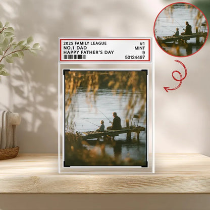 No.1 Dad Custom Fathers Day Gift For Dad, Photo Grandpa And Kids Action Figure Acrylic Block, Best Grandpa Ever Block Plaque,Gift For Daddy