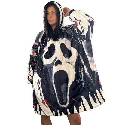 Horror Blanket Hoodie – Oversized Sherpa Hoodie unisex for Adults &Kids