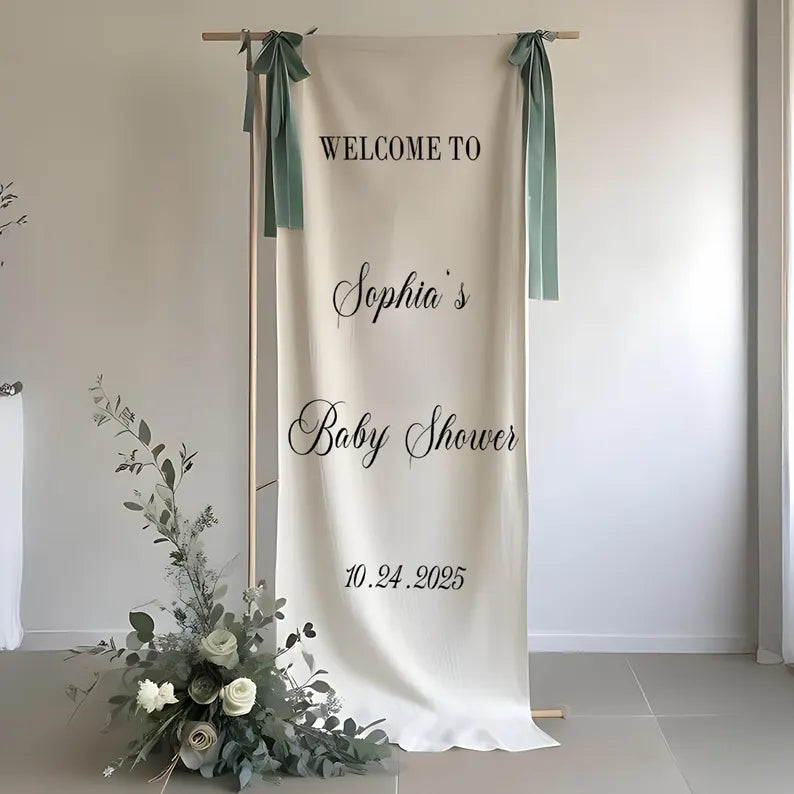 Custom Baby Shower Fabric Banners, Baby in Shower Welcome Signs, Baby Shower Fabric Signs, Baby Shower Welcome Signs, Oh Baby Welcome Signs