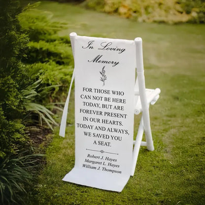 Personalized Loving Memory Wedding Sign, Custom Memorial Wedding Sign, Wedding Chair Banner In Memory Of Loved Ones,Personalized Fabric Sign