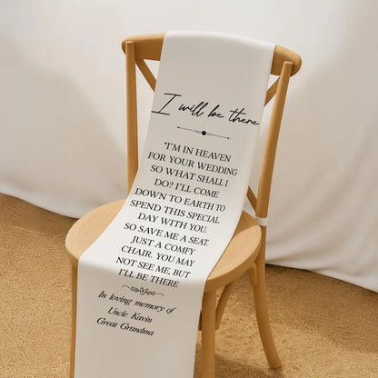 In Loving Memory Wedding Chair Sign, Custom Memorial Wedding Sign, Wedding Chair Banner In Memory Of Loved Ones, Personalized Fabric Sign