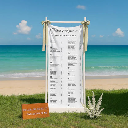 Personalized Wedding Chart, Wedding Seating Chart Sign, Custom Alphabetical Guest List Banner, Please Find Your Seat Sign, Reception Decor