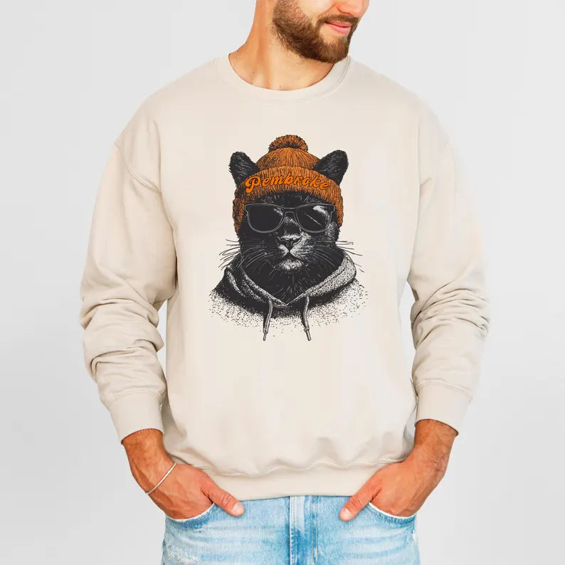 Pembroke Panther Football Sweatshirt, Retro Sports Fan Shirt, Pembroke Mascot Sweatshirt, Trendy Game Day Gift Tee, Pembroke School Fan Shirt