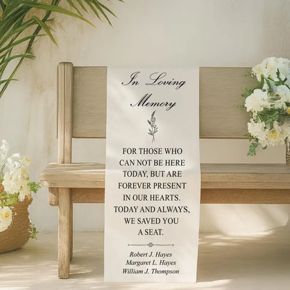 Personalized Loving Memory Wedding Sign, Custom Memorial Wedding Sign, Wedding Chair Banner In Memory Of Loved Ones,Personalized Fabric Sign