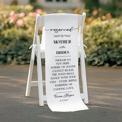 Reserved Wedding Banner, Personalized Fabric Sign, Wedding Chair Reserved Sign, Custom Memorial Wedding Sign, Memorial Chair Sign