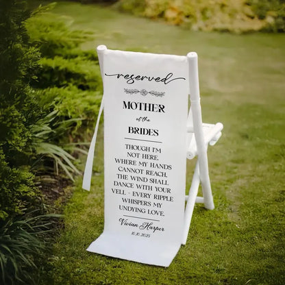 Reserved Wedding Banner, Personalized Fabric Sign, Wedding Chair Reserved Sign, Custom Memorial Wedding Sign, Memorial Chair Sign
