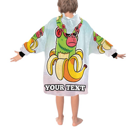 Chimpanzini Bananini Kids Hoodie Blanket Hooded Blankets Brainrot Personalized Gift
