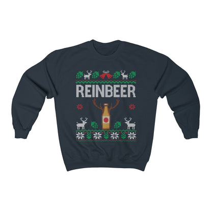 Reinbeer Beer Christmas Sweatshirt for Him, Craft Beer Lover Gift for Men, Xmas Party Drinking Shirt, Holiday Clothes Homebrewing Unisex