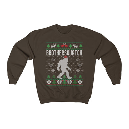 Matching Family Ugly Christmas For Brother Santa Hat Sasquatch Shirt Xmas Bigfoot Sweatshirt Unisex Heavy Blend Crewnec