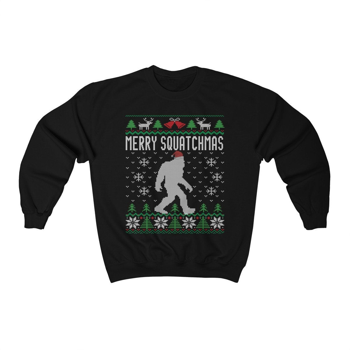 Funny Ugly Christmas For Man Paranormal Believer Santa Hat Sasquatch Shirt Bigfoot Sweatshirt Xmas Gift Present San