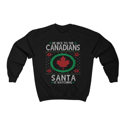 Canada Maple Leaf Funny Ugly Christmas For Canadian Santa Shirt Xmas Gift Present Holiday Party Unisex Heavy Blend Cr