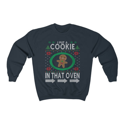Funny Pregnancy Announcement Ugly Christmas Matching Couple Shirt Expecting Dad To Be I Put A Cookie In That Oven