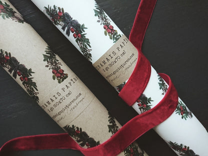 Christmas Wreath Wrapping paper, Christmas Gift Wrap, Rustic Christmas Wrap, Watercolour Christmas Gift Warp, Xmas Wrapping paper, gift