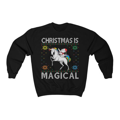 Cute Ugly Christmas For Cat Lovers and Unicorn Lovers, Santa Cat Shirt, Xmas Gift for Women, Present Holiday Party Unisex Men Women