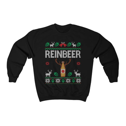 Reinbeer Beer Christmas Sweatshirt for Him, Craft Beer Lover Gift for Men, Xmas Party Drinking Shirt, Holiday Clothes Homebrewing Unisex