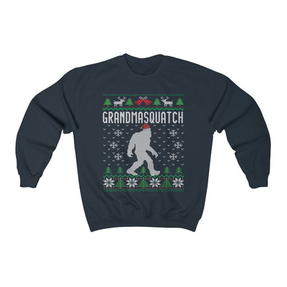 Matching Family Ugly Christmas For Grandma Santa Hat Sasquatch Shirt Xmas Bigfoot Sweatshirt Unisex Heavy Blend Crewne