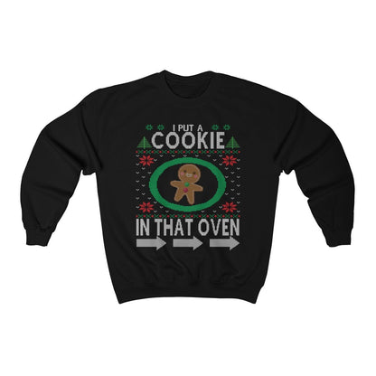 Funny Pregnancy Announcement Ugly Christmas Matching Couple Shirt Expecting Dad To Be I Put A Cookie In That Oven