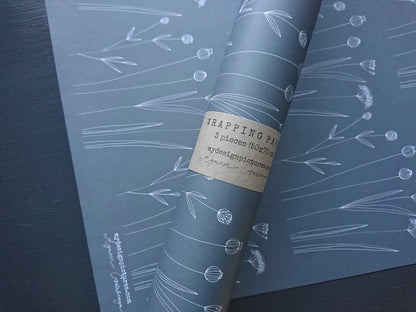 Graphical Wrapping paper,Gift Wrap, Rustic Wrapping, Floral Gift Warp, Wrapping paper, gift paper, floral wrapping paper, natural paper