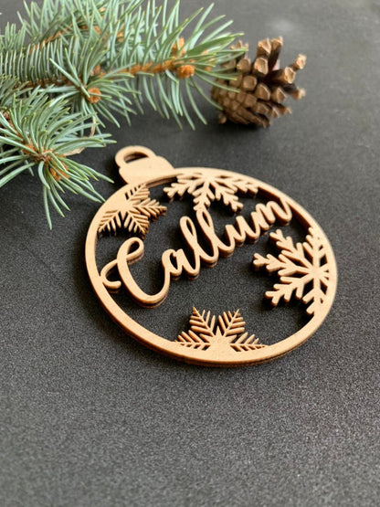 Personalized Christmas Ornaments personalized Custom bauble laser cut names CHRISTMAS gift