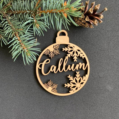 Personalized Christmas Ornaments personalized Custom bauble laser cut names CHRISTMAS gift