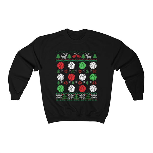 Volleyball Ugly Christmas Sweatshirt | Red White Green Volleyball Balls Shirt | Volleyball Player Gift | Matching Volleyball Team Coach