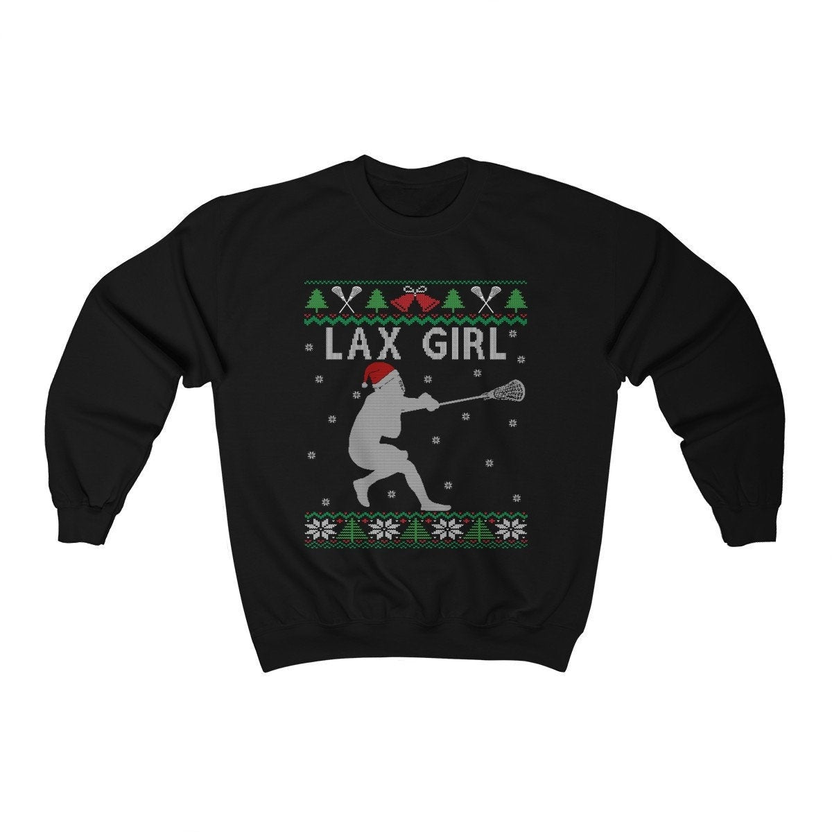 Lax Girl Female Lacrosse Player Ugly Christmas Sweatshirt | Funny Lacrosse Shirt | Lax Girl Gift | Lacrosse Team Coach | Lacrosse Fan