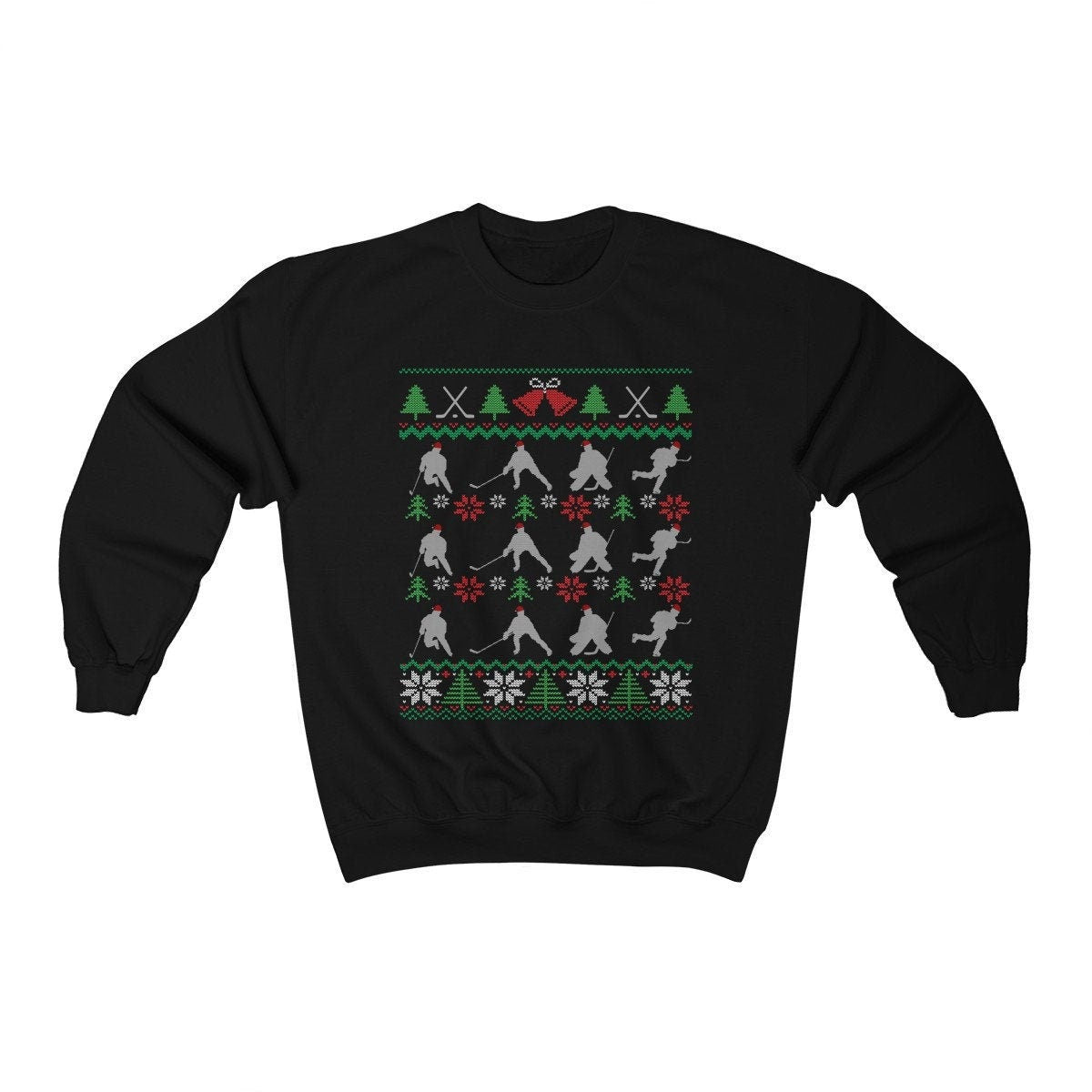 Ice Hockey Players Positions Ugly Christmas Sweatshirt | Funny Hockey Fan Shirt | Hockey Lover Gift | Hockey Team & Coach